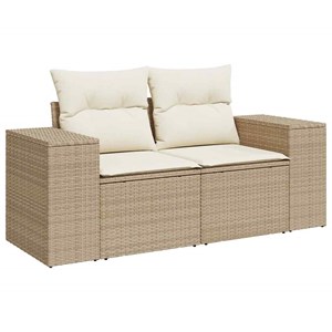 Maison exclusive - salon de jardin avec coussins 9 pcs beige résine tressée