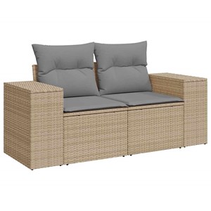 Maison exclusive - salon de jardin avec coussins 9 pcs beige résine tressée