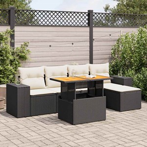 Maison exclusive - salon de jardin 6 pcs avec coussins noir résine tressée