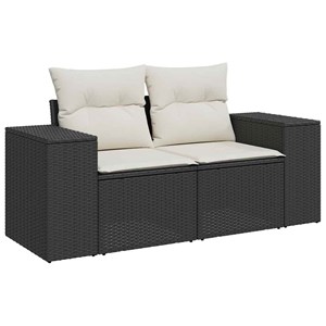 Maison exclusive - salon de jardin 6 pcs avec coussins noir résine tressée