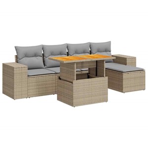 Maison exclusive - salon de jardin avec coussins 6 pcs beige résine tressée