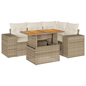 Maison exclusive - salon de jardin avec coussins 5 pcs beige résine tressée
