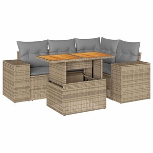 Maison exclusive - salon de jardin avec coussins 5 pcs beige résine tressée