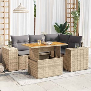 Maison exclusive - salon de jardin avec coussins 5 pcs beige résine tressée