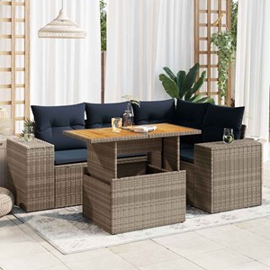 Maison exclusive - salon de jardin 5 pcs avec coussins gris résine tressée
