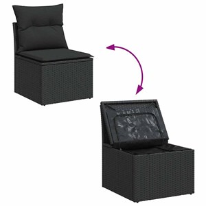 Maison exclusive - salon de jardin 6 pcs avec coussins noir résine tressée