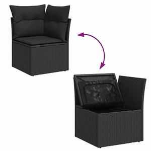 Maison exclusive - salon de jardin 6 pcs avec coussins noir résine tressée
