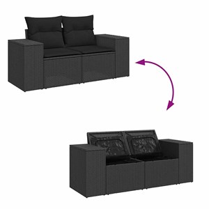 Maison exclusive - salon de jardin 6 pcs avec coussins noir résine tressée