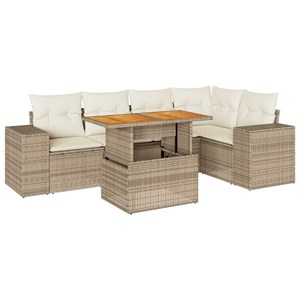 Maison exclusive - salon de jardin avec coussins 6 pcs beige résine tressée