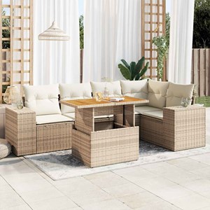 Maison exclusive - salon de jardin avec coussins 6 pcs beige résine tressée