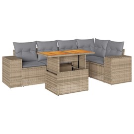 Maison exclusive - salon de jardin avec coussins 6 pcs beige résine tressée