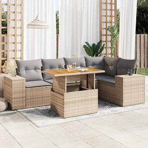Maison exclusive - salon de jardin avec coussins 6 pcs beige résine tressée