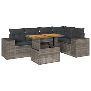 Maison exclusive - salon de jardin 6 pcs avec coussins gris résine tressée