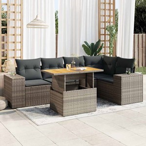 Maison exclusive - salon de jardin 6 pcs avec coussins gris résine tressée