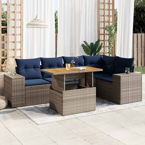 Maison exclusive - salon de jardin 6 pcs avec coussins gris résine tressée