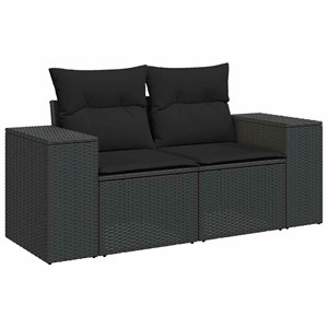 Maison exclusive - salon de jardin 7 pcs avec coussins noir résine tressée