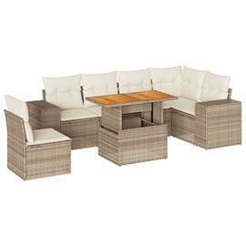 Maison exclusive - salon de jardin avec coussins 7 pcs beige résine tressée
