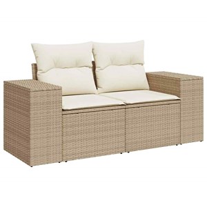 Maison exclusive - salon de jardin avec coussins 9 pcs beige résine tressée