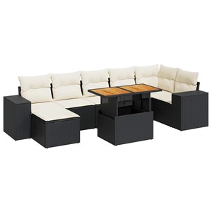 Maison exclusive - salon de jardin 8 pcs avec coussins noir résine tressée