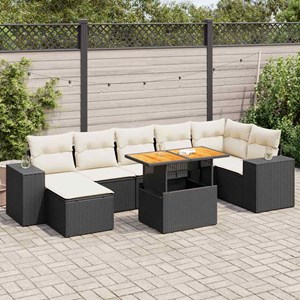 Maison exclusive - salon de jardin 8 pcs avec coussins noir résine tressée