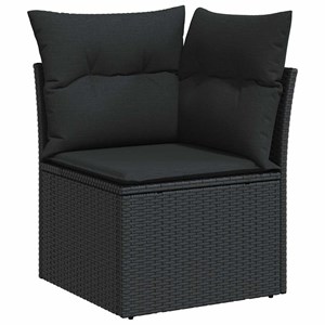 Maison exclusive - salon de jardin avec coussins 9 pcs noir résine tressée acaci