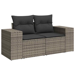 Maison exclusive - salon de jardin avec coussins 9 pcs gris résine tressée acaci
