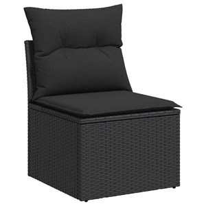 Maison exclusive - salon de jardin 6 pcs avec coussins noir résine tressée acaci