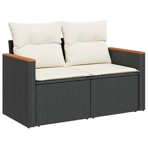 Maison exclusive - salon de jardin 6 pcs avec coussins noir résine tressée acaci