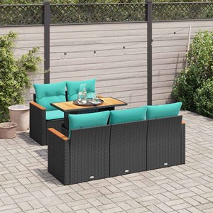 Maison exclusive - salon de jardin 6 pcs avec coussins noir résine tressée