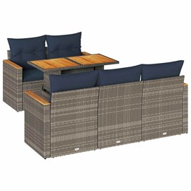 Maison exclusive - salon de jardin 6 pcs avec coussins gris résine tressée