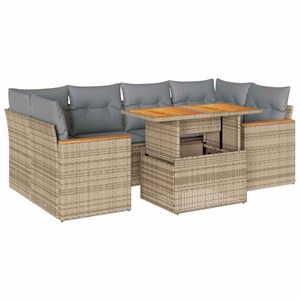 Maison exclusive - salon de jardin 6 pcs avec coussins beige résine tressée acac