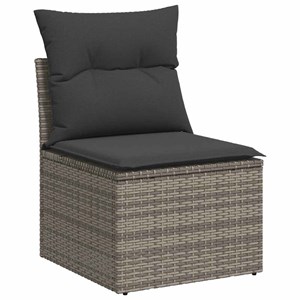 Maison exclusive - salon de jardin avec coussins 6 pcs gris résine tressée acaci