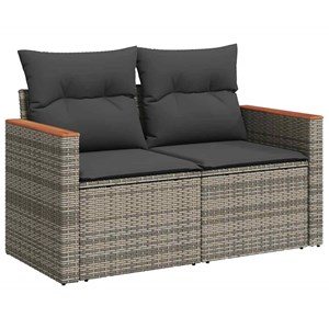Maison exclusive - salon de jardin avec coussins 6 pcs gris résine tressée acaci