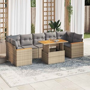 Maison exclusive - salon de jardin avec coussins 8 pcs beige résine tressée acac