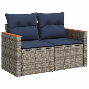Maison exclusive - salon de jardin 8 pcs avec coussins gris résine tressée