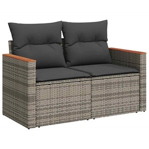 Maison exclusive - salon de jardin avec coussins 9 pcs gris résine tressée acaci