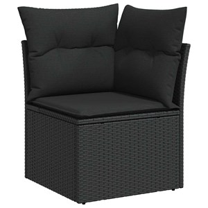 Maison exclusive - salon de jardin 6 pcs avec coussins noir résine tressée acaci