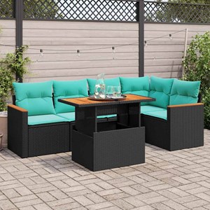 Maison exclusive - salon de jardin 6 pcs avec coussins noir résine tressée