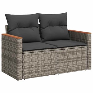 Maison exclusive - salon de jardin avec coussins 6 pcs gris résine tressée acaci