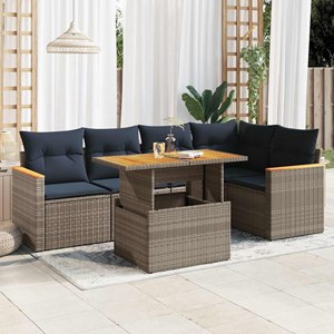 Maison exclusive - salon de jardin 6 pcs avec coussins gris résine tressée