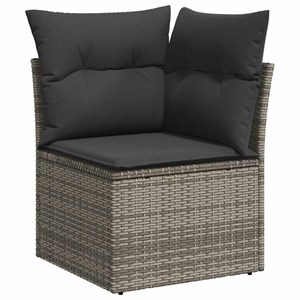 Maison exclusive - salon de jardin avec coussins 7 pcs gris résine tressée acaci