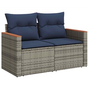 Maison exclusive - salon de jardin avec coussins 7 pcs gris résine tressée