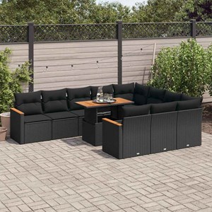Maison exclusive - ensemble de canapés de jardin 11 pcs et coussins rotin acacia