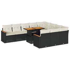 Maison exclusive - ensemble de canapés de jardin 11 pcs et coussins rotin acacia