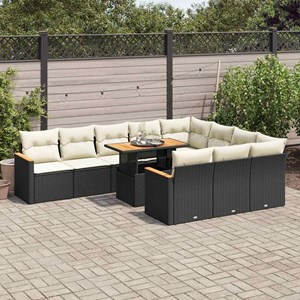 Maison exclusive - ensemble de canapés de jardin 11 pcs et coussins rotin acacia