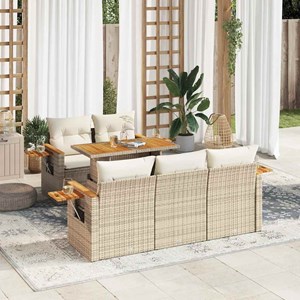 Maison exclusive - salon de jardin 6 pcs avec coussins beige résine tressée acac