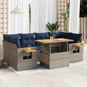 Maison exclusive - salon de jardin avec coussins 7 pcs gris résine tressée