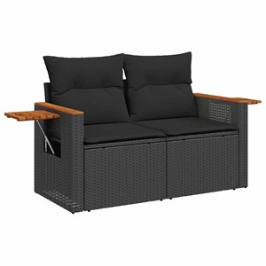 Maison exclusive - salon de jardin 6 pcs avec coussins noir résine tressée acaci