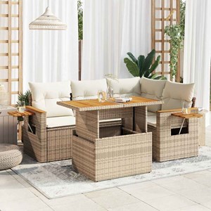 Maison exclusive - salon de jardin avec coussins 5 pcs beige résine tressée acac