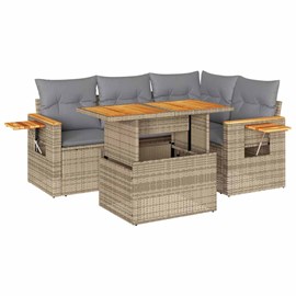 Maison exclusive - salon de jardin avec coussins 5 pcs beige résine tressée acac